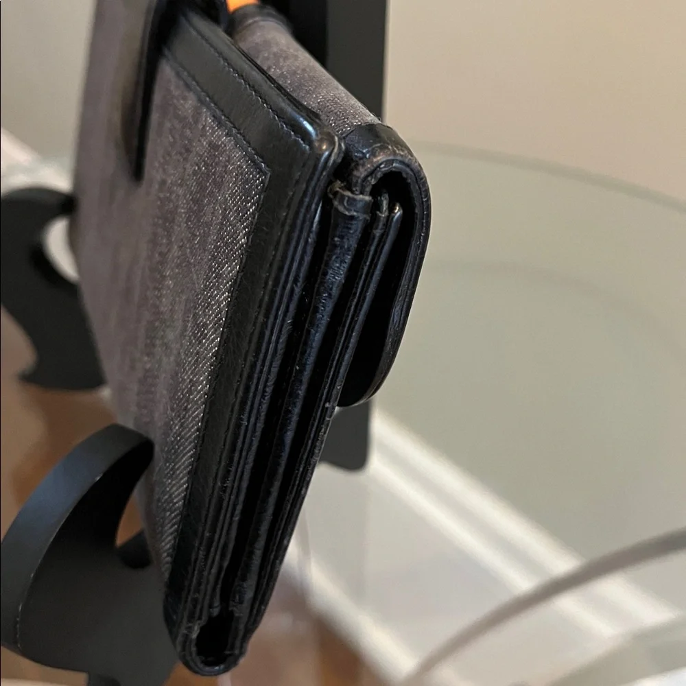 Vintage Christian Dior Canvas and Leather Long Wallet
